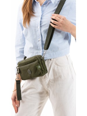 Nemo Group Açık Vizon Unisex Cüzdan, 4 Gözlü, Telefonluk, Crinkle Kumaş, Çapraz Askılı Omuz Çantası, 20X12CM