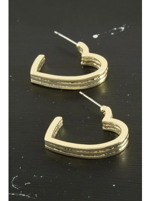 Renklime Kalp Trend Metal Küpe