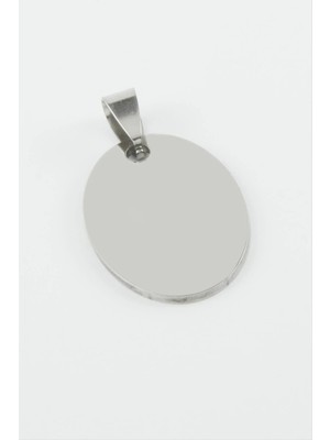 Renklime Oval Isim Yazılabilir Çelik Kolye Ucu 2,5*3,5 cm