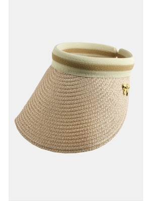 Renklime Fiyong Kasketli Hasır Plaj Şapkası