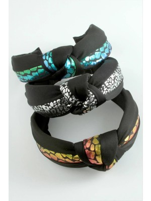 Renklime Leopar Desenli Düğümlü Taç
