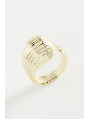 Renklime Çizgili Su Damlası Metal Yüzük