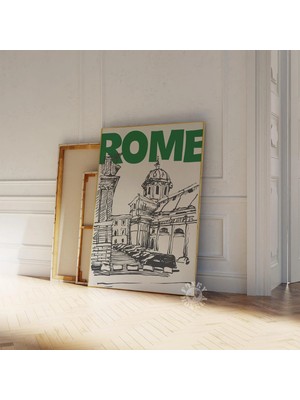 Ninastore Şık Seyahat Posteri Roma Şehir Baskısı/ Retro Duvar Sanatı/ Dijital Baskılar/ Öğrenci Yurdu Dekorasy