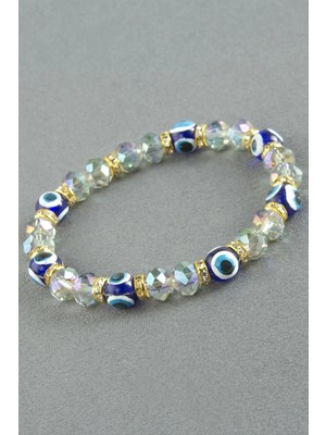 Renklime Nazar Taşlı Kristal Bileklik