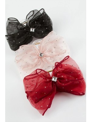 Renklime Fiyong Tüllü Taşlı Renkli Mandal Toka 13 cm