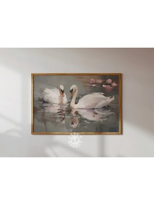 Ninastore Kuğular Tablosu/ Dijital Baskılar/ Coquette Oda Dekorasyonu/ Vintage Çocuk Odası/ Coquette Estetiği
