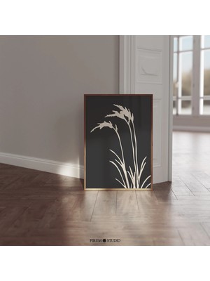 Ninastore Duygusal Boho Botanik Baskılı Duvar Sanatı/ Minimalist Kır Çiçeği Sanat Baskısı/ Koyu Soyut Botanik