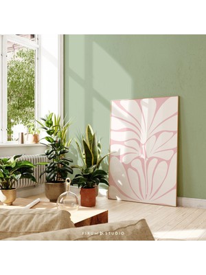 Ninastore Soyut Çiçek Sanatı/ Indirilebilir Baskı/ Modern Pembe Sanat/ Pastel Çocuk Odası Dekorasyonu/ Boho Bo