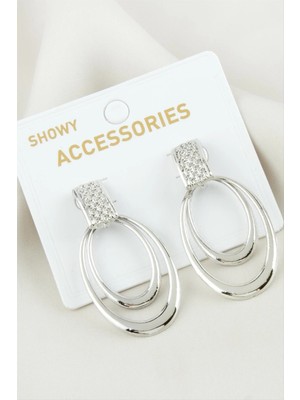 Renklime Oval Metal Küpe