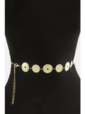 Renklime Çiçek Metal Zincir Kemer