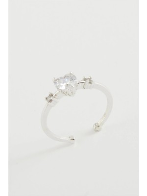 Renklime Kalp Zirkon Taşlı Yüzük