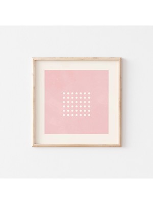 Ninastore Pastel Pembe Geometrik Baskılı Duvar Sanatı – Bauhaus Orta Çağ Modern Tasarımı/ Danimarka Pastel Yur