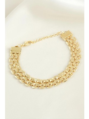 Renklime Hasır Şekilli Zincir Bileklik