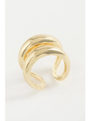 Renklime Çift Halka Metal Yüzük