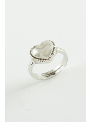 Renklime Kalp Metal Yüzük