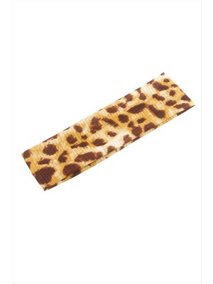 Renklime Leopar Desenli Saç Bandı 6 cm