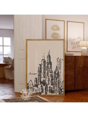 Ninastore Retro Chicago Baskısı/ Trendi Duvar Sanatı/ Şehir Gezi Posteri/ Yazdırılabilir Sanat/ Dijital Baskıl