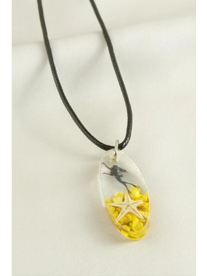 Renklime Deniz Yıldızı Elips Epoksi Kolye