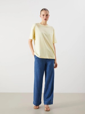 Lc Waikiki Yeni Sezon Beli Lastikli Wideleg Kadın Jean Pantolon