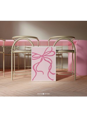 Ninastore Pembe Kurdele Baskılı Duvar Sanatı – Kız Çocuklarına Özel Şık Tasarım / Modaya Uygun Y2K Yurt Odası