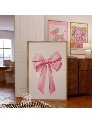 Ninastore Pembe Kurdele Baskısı/ Coquette Estetiği Baskısı/ Pembe Kız Çocuk Odası Duvar Sanatı/ Fransız Pastel