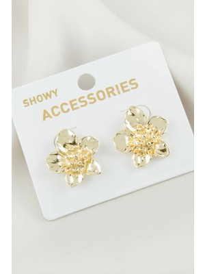 Renklime Çiçek Metal Küpe