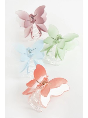 Renklime Çift Kanatlı Kelebek Renkli Mandal Toka 8 cm