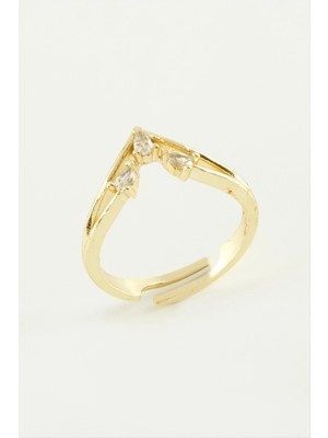 Renklime Ok Zirkon Taşlı Yüzük