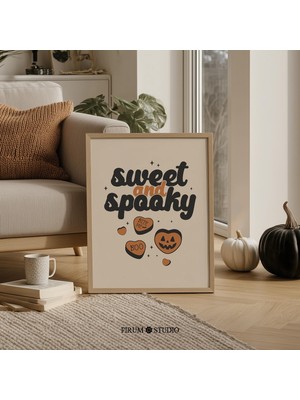 Ninastore Tatlı ve Ürkütücü Indirilebilir Retro Cadılar Bayramı Sanat Baskısı/ Şık Yurt Odası Kıyamet Duvar De