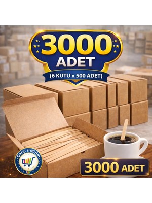 Nistabolje 3000 Adet Tahta Ahşap Karıştırıcı Çay Kahve Kaşığı Kaşık Karıştırma Çubuğu