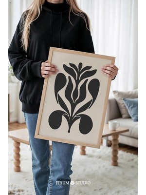 Ninastore Nötr Soyut Botanik Sanat Baskısı - Modern Organik Çiçek Formu (Dijital Indirme) | 0817