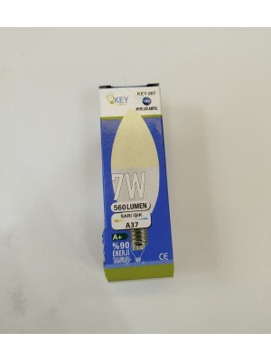 7W E-14 LED Ampul 4000K (Ilık Beyaz) Ycl