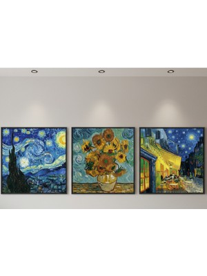 Safir Design Van Gogh Ikonik Eserler 3’lü Çerçeveli Tablo Seti