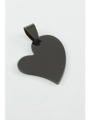 Renklime Kalp Isim Yazılabilir Çelik Kolye Ucu 2,8 cm