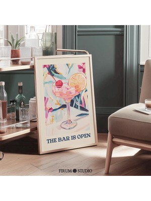 Ninastore Bar Açık Baskılı Sanat Eseri/ Pastel Martini Posteri/ Trendi Yemek Odası Dekorasyonu/ Sevimli Eklekt