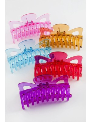 Renklime Şeffaf Renkli Fiyong Mandal Toka 11 cm