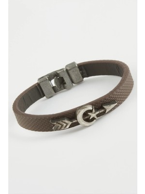 Renklime Ay Yıldız Ok Kaliteli Suni Deri Bileklik