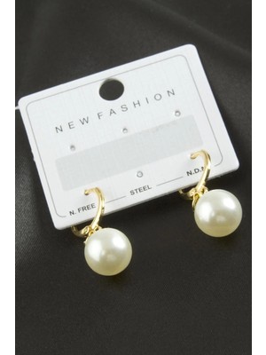 Renklime Yuvarlak Inci Küpe