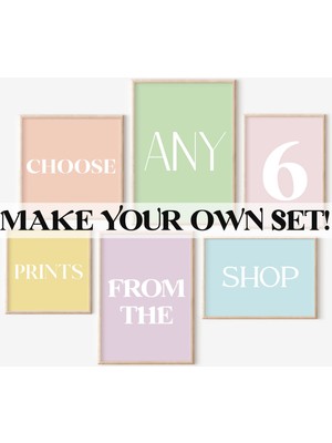 Ninastore Istediğiniz 6 Baskıyı Seçin ve Kendi Setinizi Oluşturun | Özel Galeri Duvarı/ 6'lı Galeri Seti/ Gale