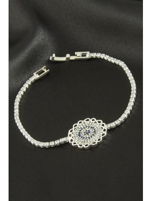 Renklime Çiçek Zirkon Taşlı Çocuk Bileklik 16 cm