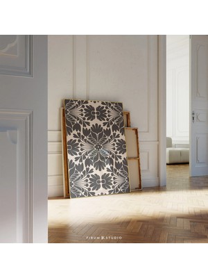 Ninastore Bej ve Siyah/ Çiçek Illüstrasyonu/ Indirilebilir Sanat Eseri/ Iskandinav Halk Sanatı/ Çiçek Sanat Ba