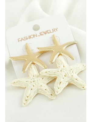 Renklime Deniz Yıldızı Trend Metal Küpe