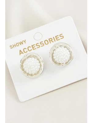 Renklime Çiçek Trend Inci Küpe