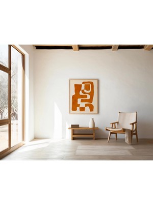 Ninastore Soyut Terracotta Şekil Baskısı | Orta Çağ Moderni Dijital Indirme | Minimalist Boho Duvar Sanatı