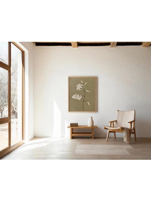Ninastore Minimalist Çiçekli Çizgi Sanatı | Nötr Botanik Dijital Indirme