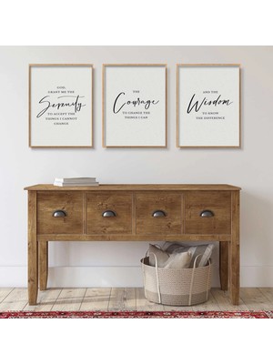 Ninastore Huzur Duası Duvar Sanatı / 3'lü Galeri Duvar Seti / Kutsal Kitap Alıntısı / Ilham Verici Alıntı Bask