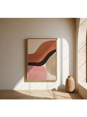 Ninastore Soyut Toprak Tonlarında Sanat Baskısı | Organik Modern Güzel Sanat Posteri (Çerçeve Dahil Değildir)