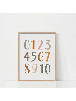 Ninastore Boho Sayılar Posteri / Eğitici Poster / Nötr Boho Çocuk Odası Dekorasyonu / Yazdırılabilir Duvar San