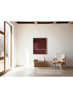 Ninastore Koyu Bordo Soyut Duvar Sanatı — Modern Minimalist Doku Baskısı (Dijital Indirme)