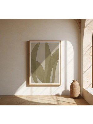 Ninastore Zeytin Yaprağı Soyut Duvar Sanatı | Güzel Sanatlar Posteri